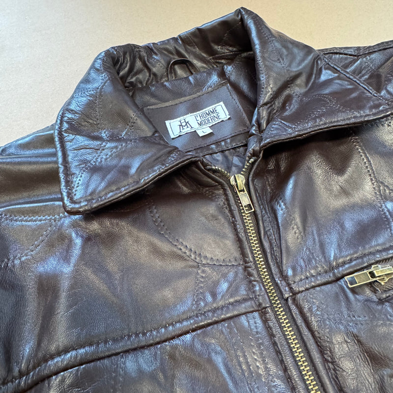 Detailansicht: Sourced limited accessories and clothes Vintage leather jacket from L'Homme Moderne – Logo, Nähte oder Material
