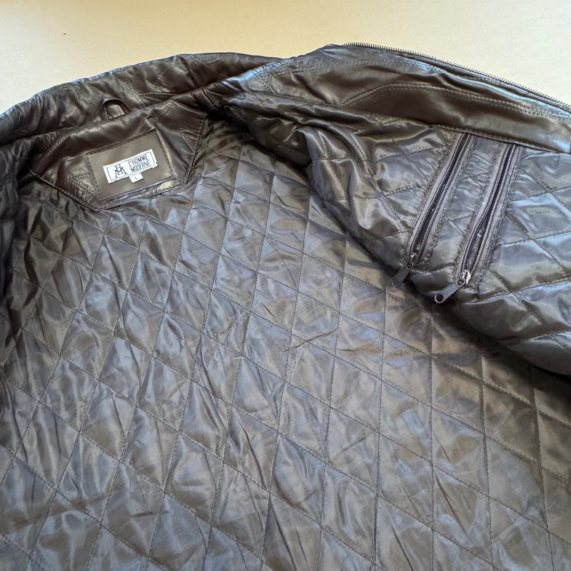 Detailansicht: Sourced limited accessories and clothes Vintage leather jacket from L'Homme Moderne – Logo, Nähte oder Material
