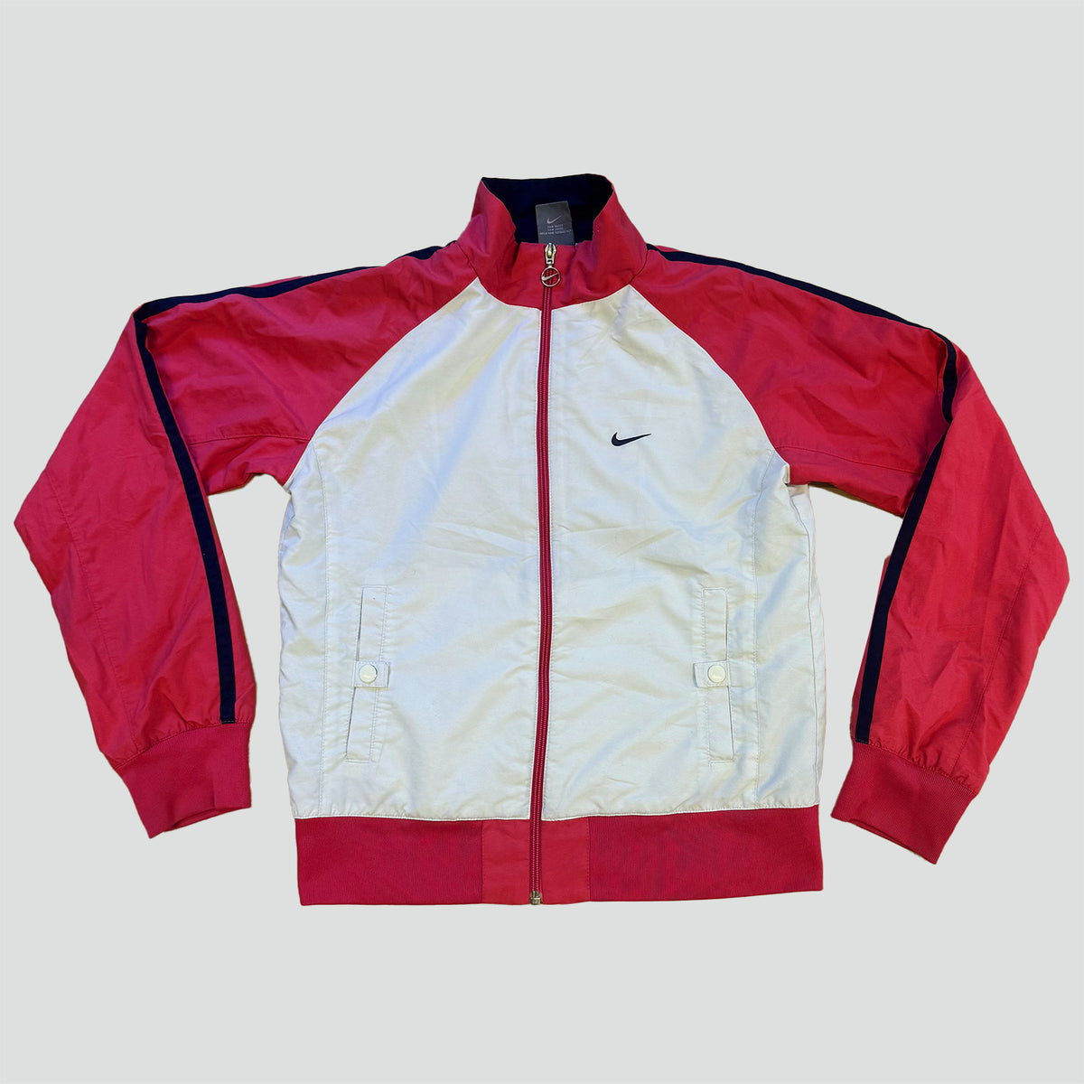 Vintage Nike white and pink track jacket