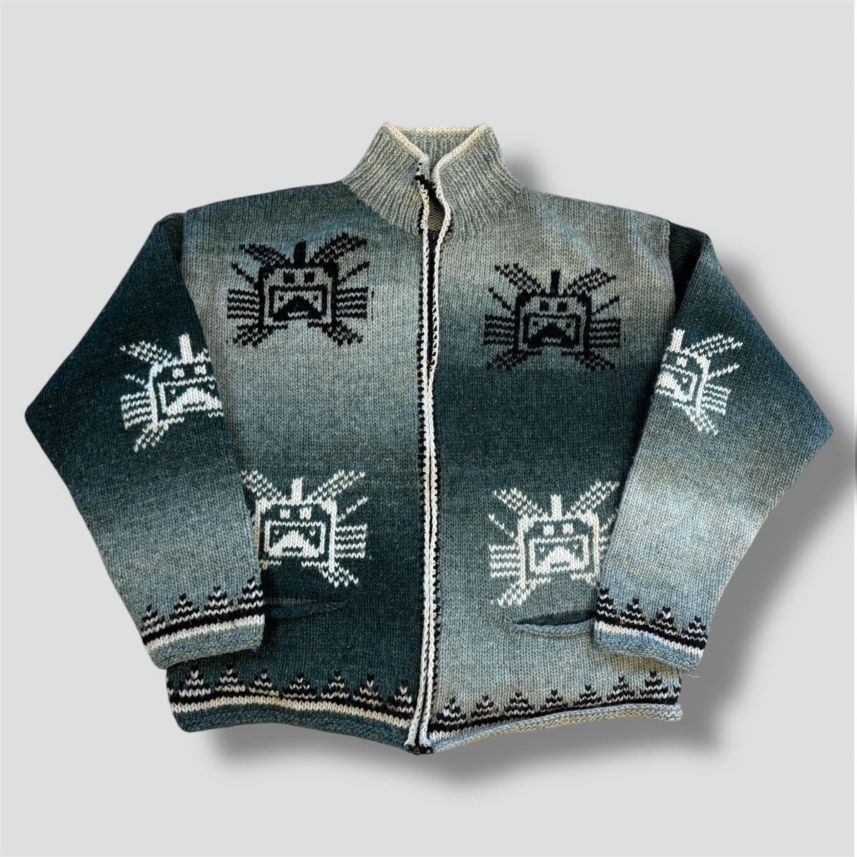 Vintage patterns knitted jacket