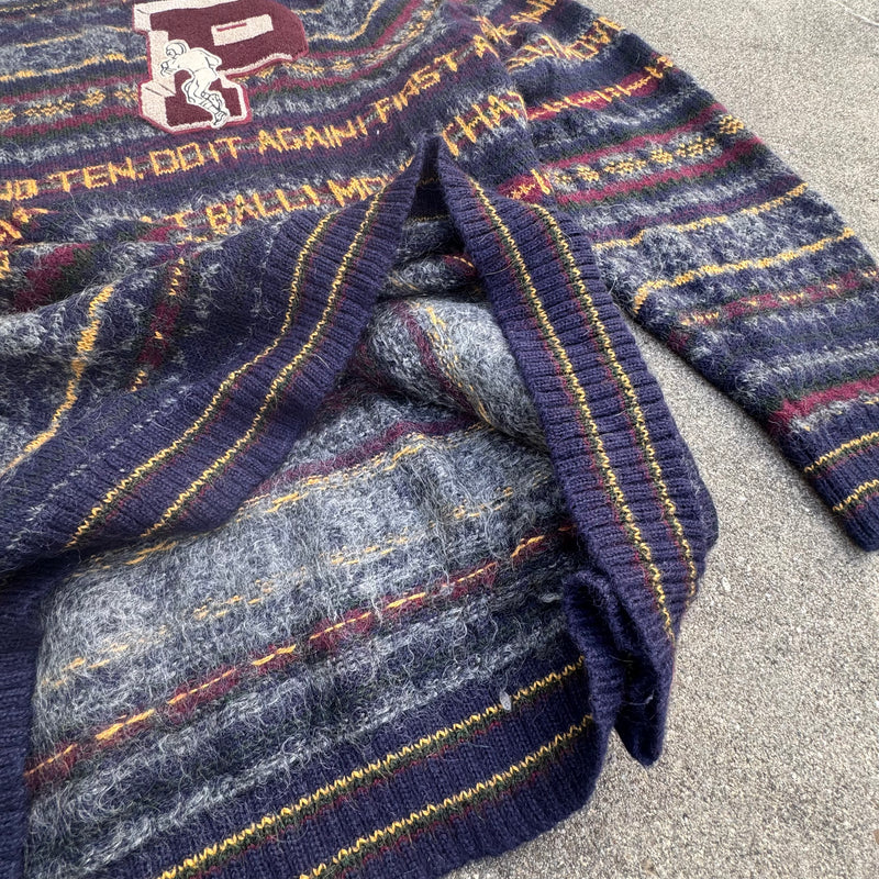 Detailansicht: Sourced limited accessories and clothes Vintage Polo Ralph Lauren wool colourful sweatshirt – Logo, Nähte oder Material