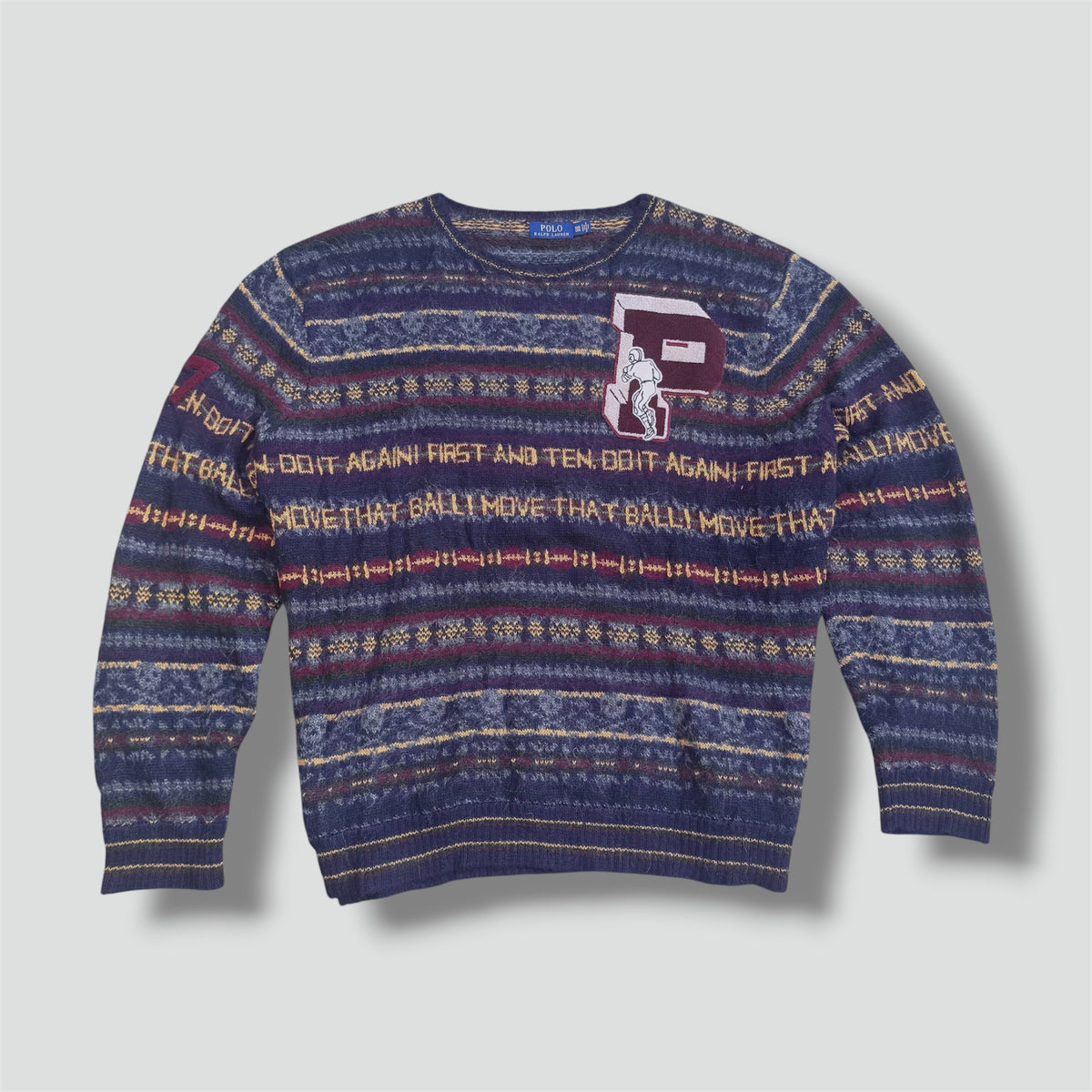 Vintage Polo Ralph Lauren wool colourful sweatshirt