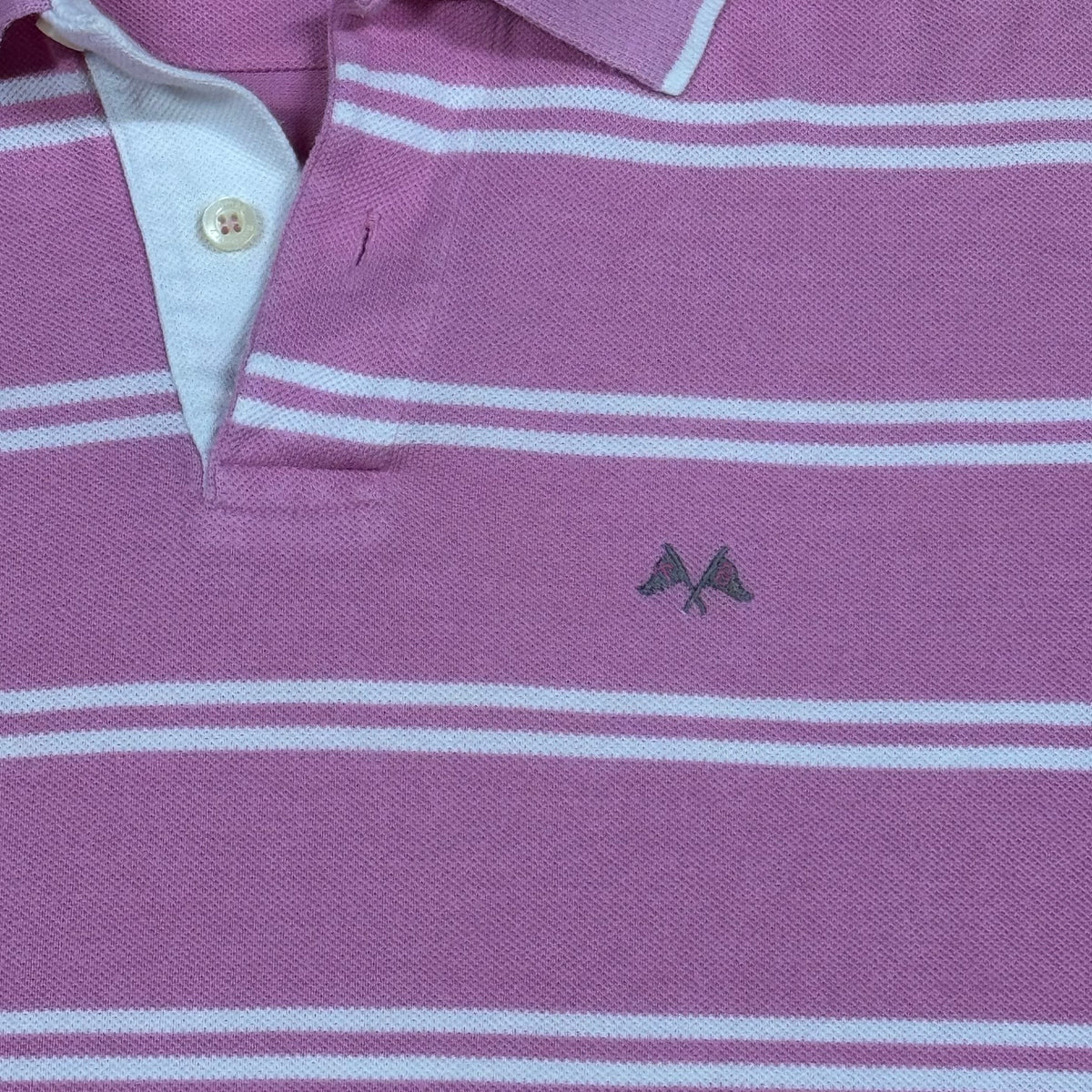Vintage striped Thomas Burberry polo shirt – Close-up 1