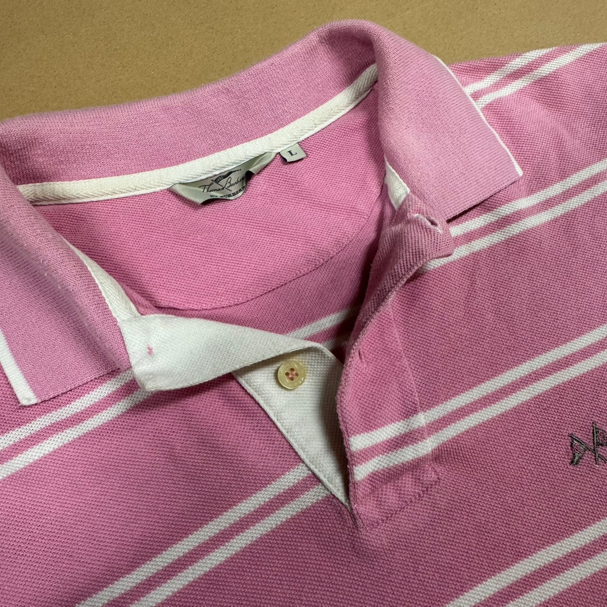 Vintage striped Thomas Burberry polo shirt – Close-up 3