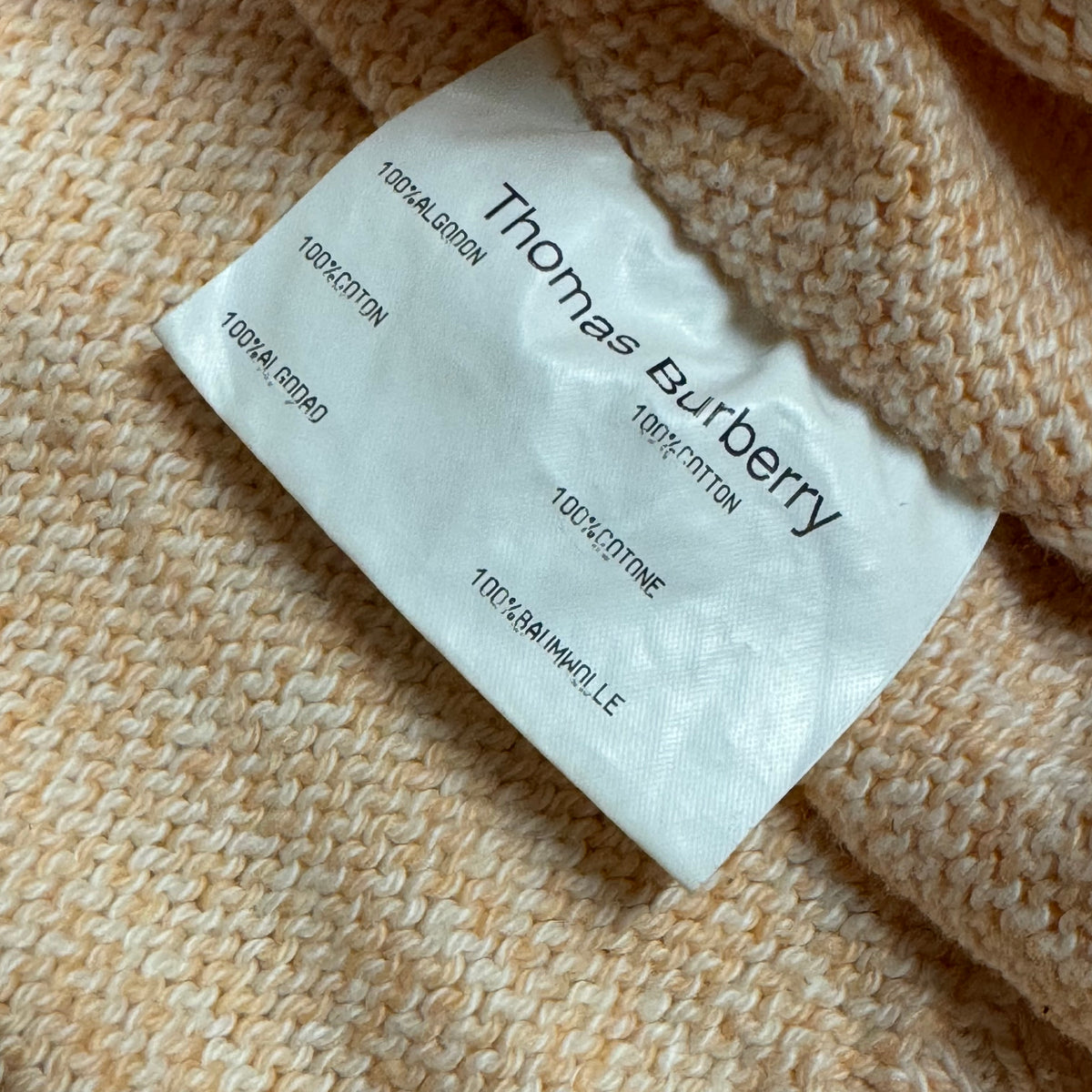 Vintage Thomas Burberry orange knitted sweatshirt – Close-up 4