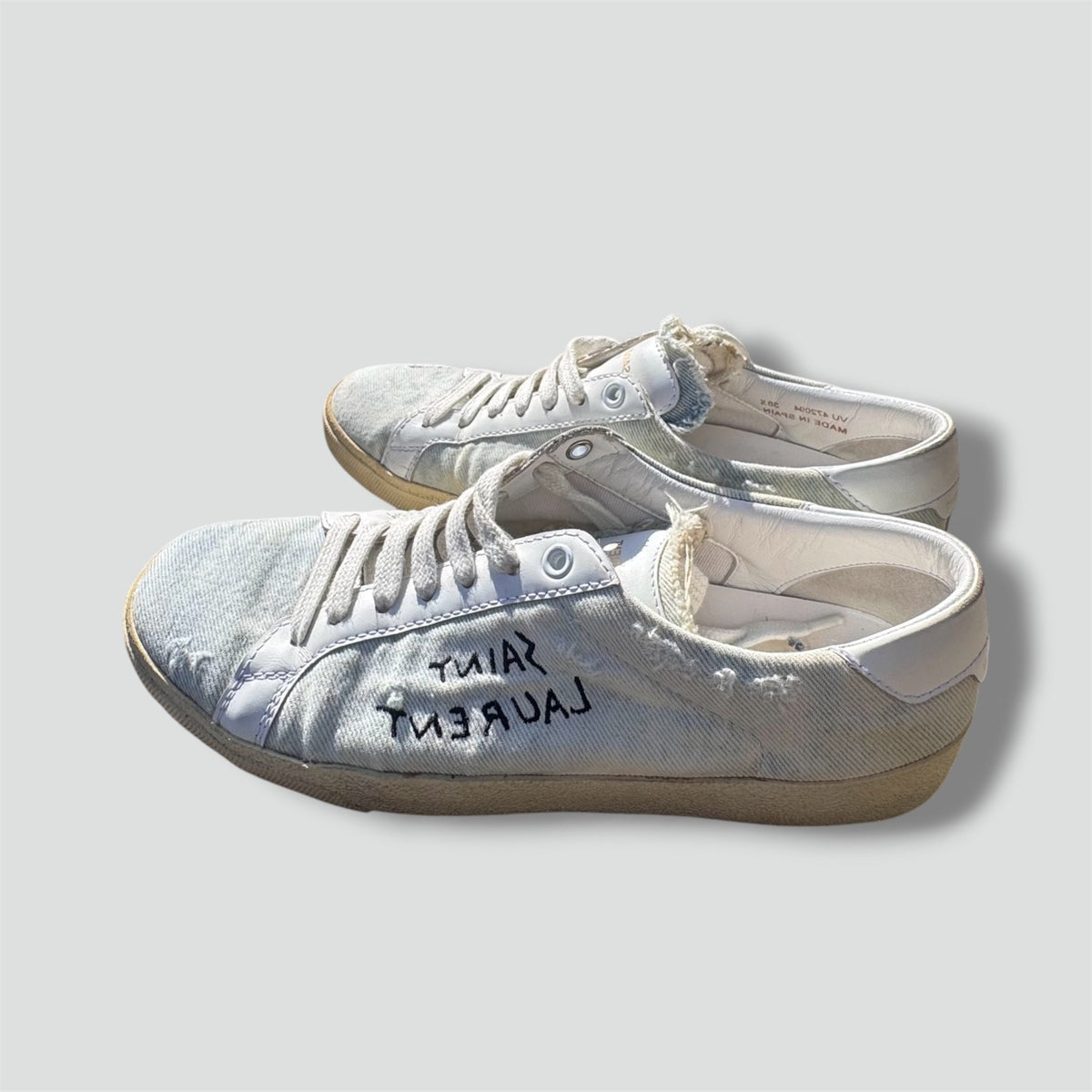 Yves Saint Laurent white light sneakers